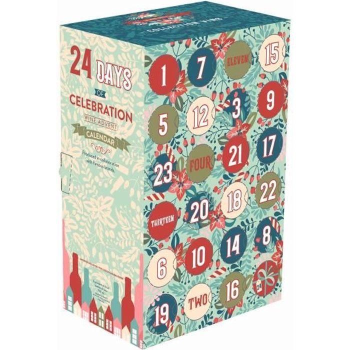 Calendrier de l'Avent Vin - 24 bouteilles - 18,7 et 20 cl