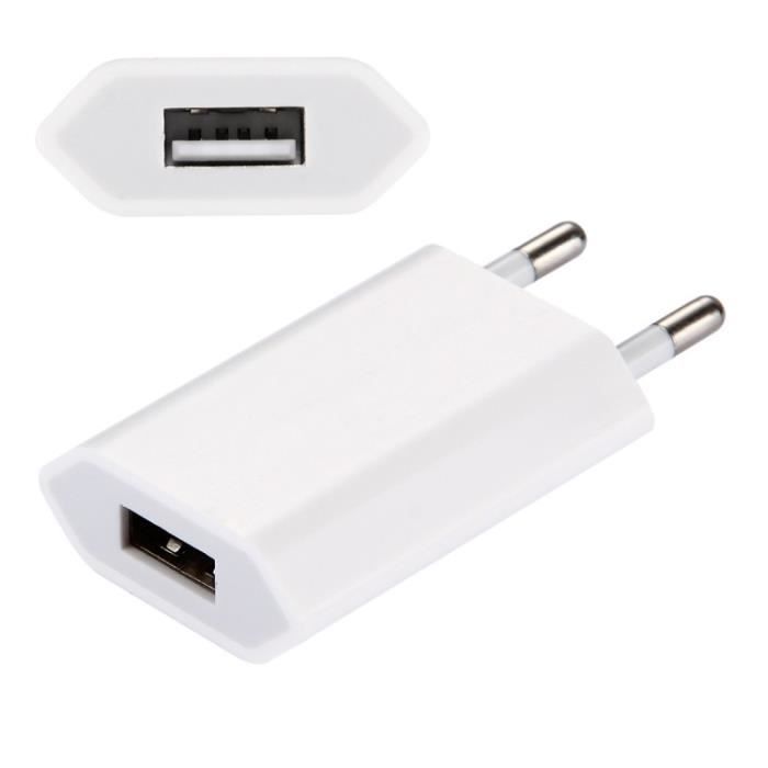 Adaptateur chargeur secteur 5V / 1A USB pour iPad, iPhone, Galaxy etc...