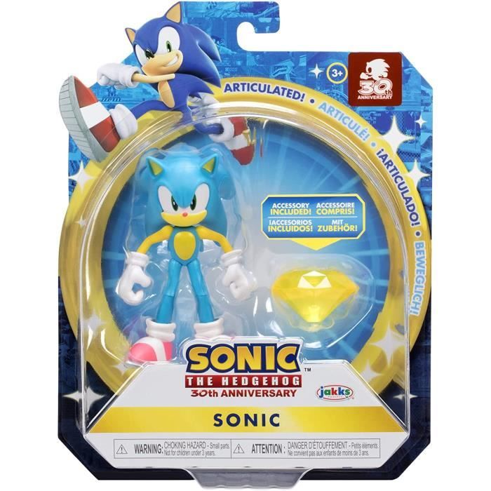 Sonic The Hedgehog - 40901 - Figurine articulée 11 cm - Sonic avec émeraude Jaune du Chaos