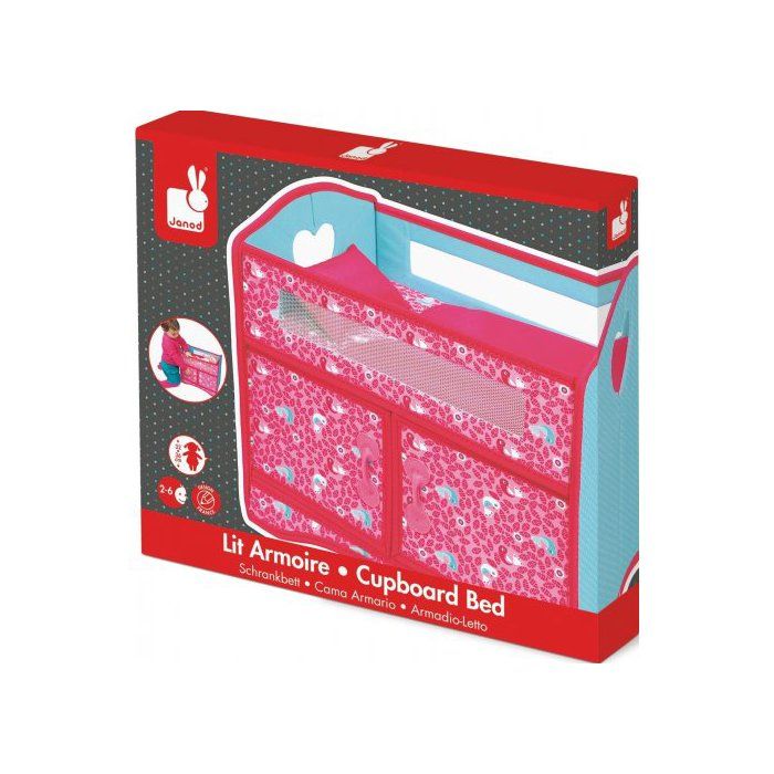 Lit Armoire Pour Poupee Rose Pliable 40 x 25 x 36,5 cm (Lxlxh) - Janod - Mobilier - Accessoire Poupee