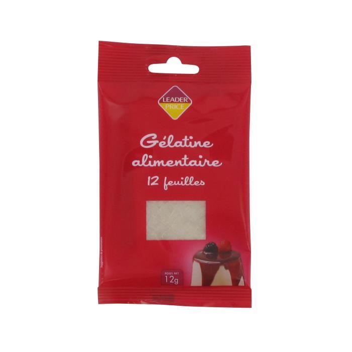 Feuille de gélatine Leader Price - 12g