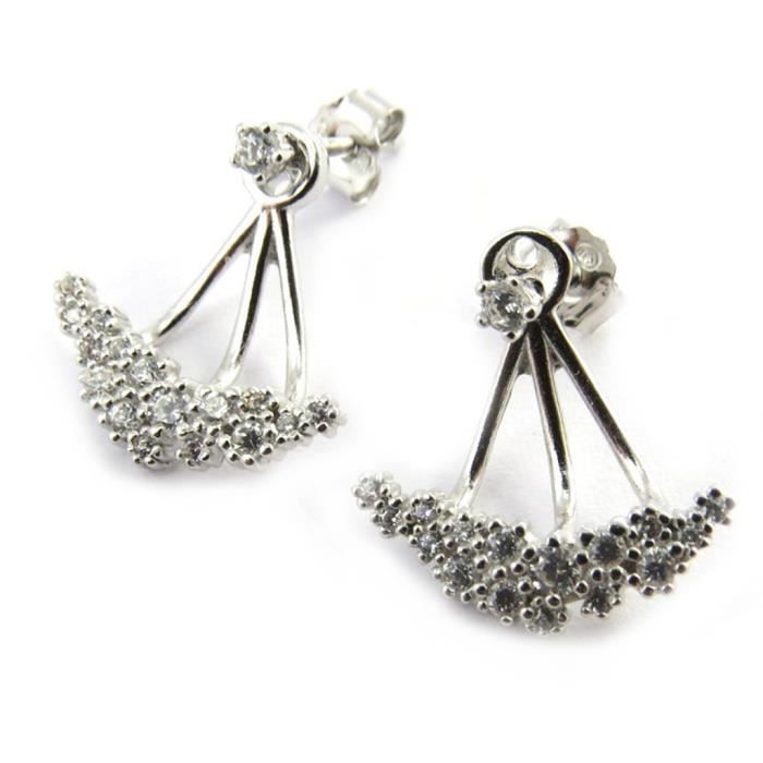 Les Trésors De Lily [M8701] - Boucles contours de lobes argent Sissi