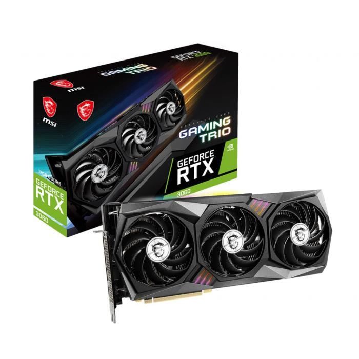 Carte Graphique - MSI - GeForce RTX 3060 GAMING Z TRIO 12G - 12 Go - GDDR6 - PCIe 4.0 - HDMI / 3 X DisplayPort (912-V390-245)