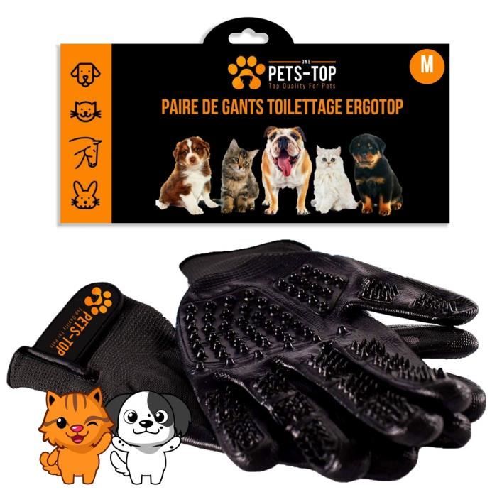 Gant de Brossage Pour Chat Chien Toilettage Efficace Anti-Poils Epilateur Animaux de Compagnie Brosse Peigne Massage Cheval