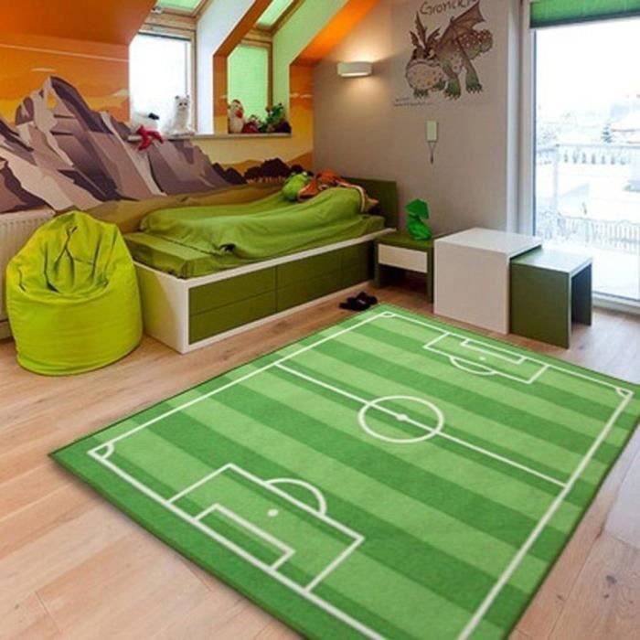 Couverture 800X1200MM Tapis de sol football antidérapant motif terrain de football pour jeunes enfant chambre décor Play Mat Pad