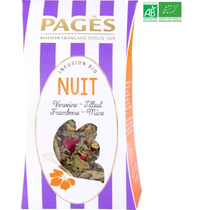 PAGES Infusion Nuit - Verveine, Tilleul, Framboise, Mûre - Vrac - Bio