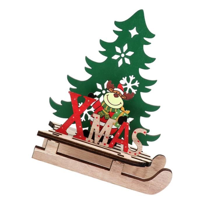 Décorations de Noël en bois Bricolage Forme Luge Décor de pour Bureau Home Store - Petit Cerf VERNIS A ONGLES