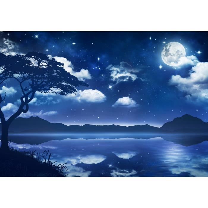 Papier peint intissé 352 x 250 Nature ciel Lune – Moderne Tableau Décoration Murale XXL Poster - Salon Appartement Photos d'art