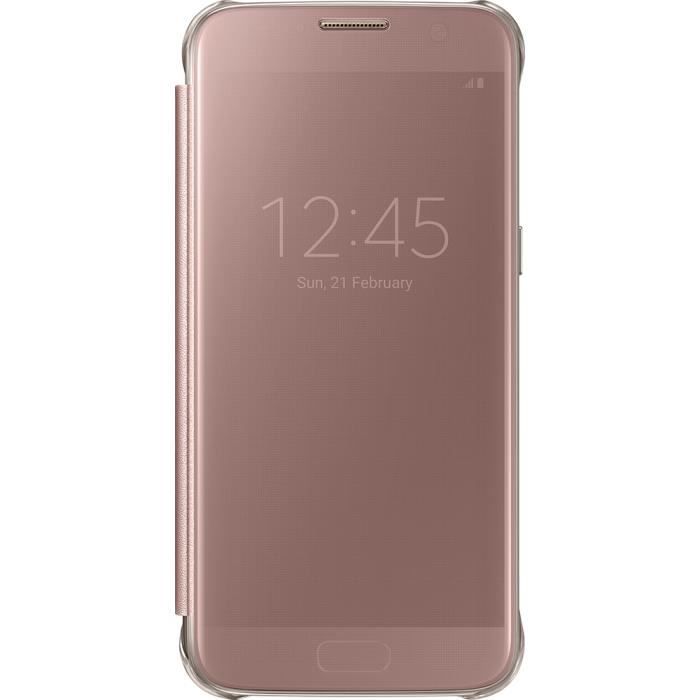 Etui à rabat Clear View Cover Samsung EF-ZG935CZ rose pour Galaxy S7 EDGE G935