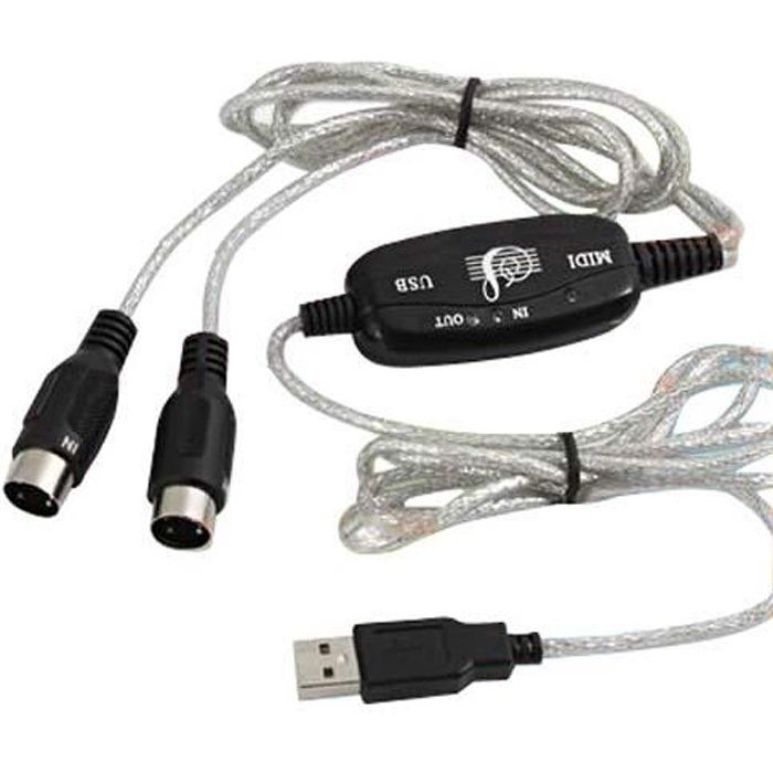 TRIXES Câble USB Midi adaptateur pour clavier musical vers PC ordinateur portable XP Vista Mac