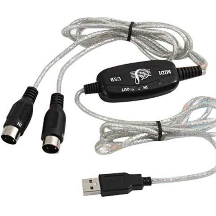 TRIXES Câble USB Midi adaptateur pour clavier musical vers PC ordinateur portable XP Vista Mac