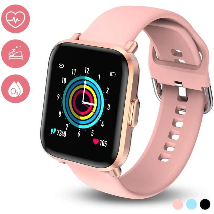 Smartwatch Smart Watch Femmes Hommes Enfant 18 Modes Sportifs Nage Sommeil REM SpO2 10 Jours Autonomie 50M Bracelet Étanche Activité