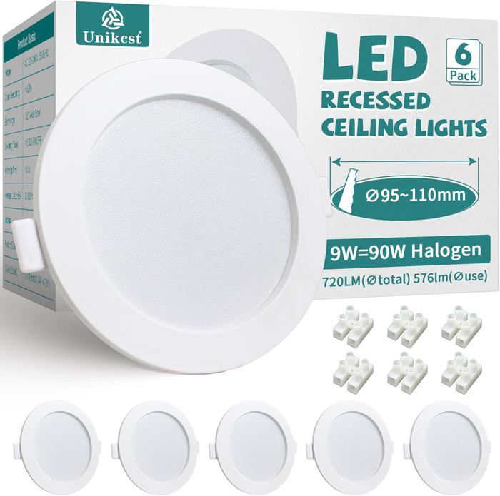 36 Spots LED Encastrables Extra Plats - 5W (40W équivalent), 4500K Blanc Neutre