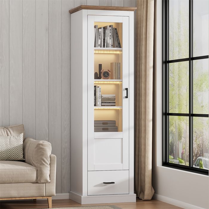 Vitrine collection Magellan 1 porte vitrée 1 bois 2 tiroirs Plusieurs
