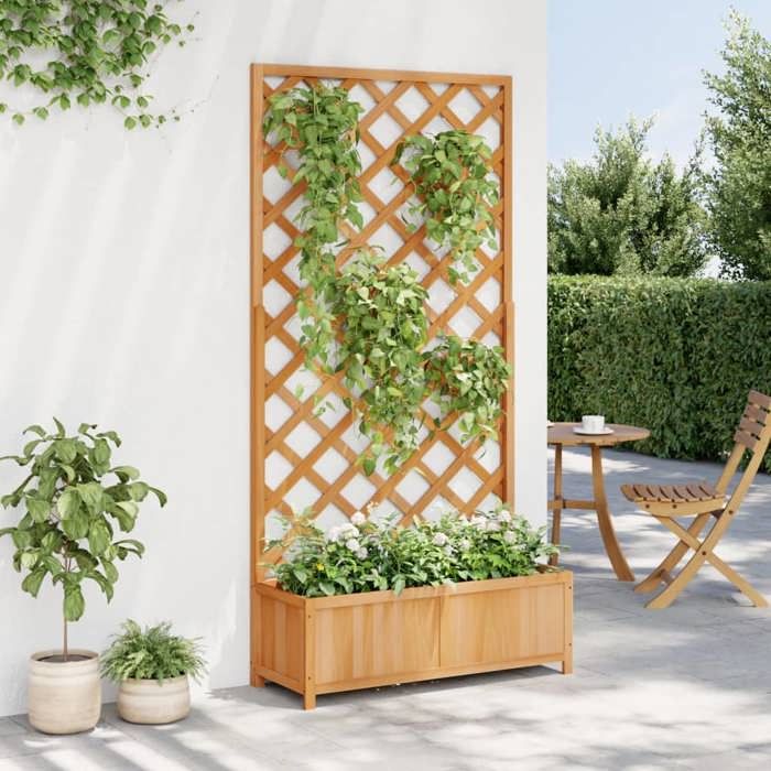 Remise Jardinière avec treillis - SUMMER - marron - Bois massif de sa- pin JILIMAISON2025 71395333