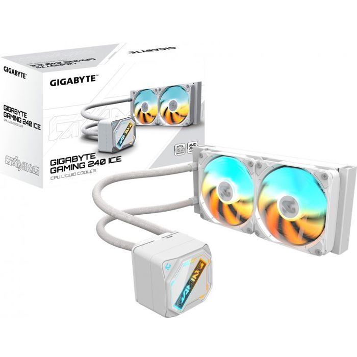 Refroidissement ventilation watercooling Gigabyte Vodní chladi GAMING 240 ICE 2x120mm ARGB LGA1851 AM5 - vue 9