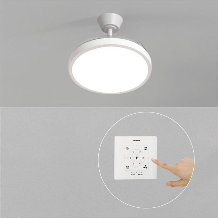 Ventilateur de plafond - Create - WIND CLEAR STUDIO - Silencieux - Pales rétractables - LED