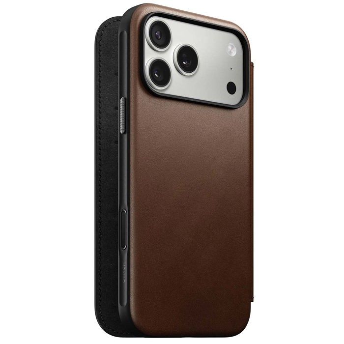 Étui Portefeuille - NOMAD - iPhone 17 Pro Max - Cuir pleine fleur - MagSafe - Marron
