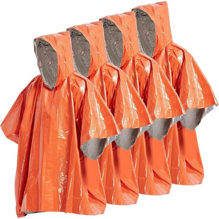 Poncho de pluie d'urgence imperméable pour l'extérieur, manteau de pluie jetable avec rétention de chaleur Poncho de pluie d'urgence imperméable pour l'extérieur, manteau de pluie jetable avec rétention de chaleur