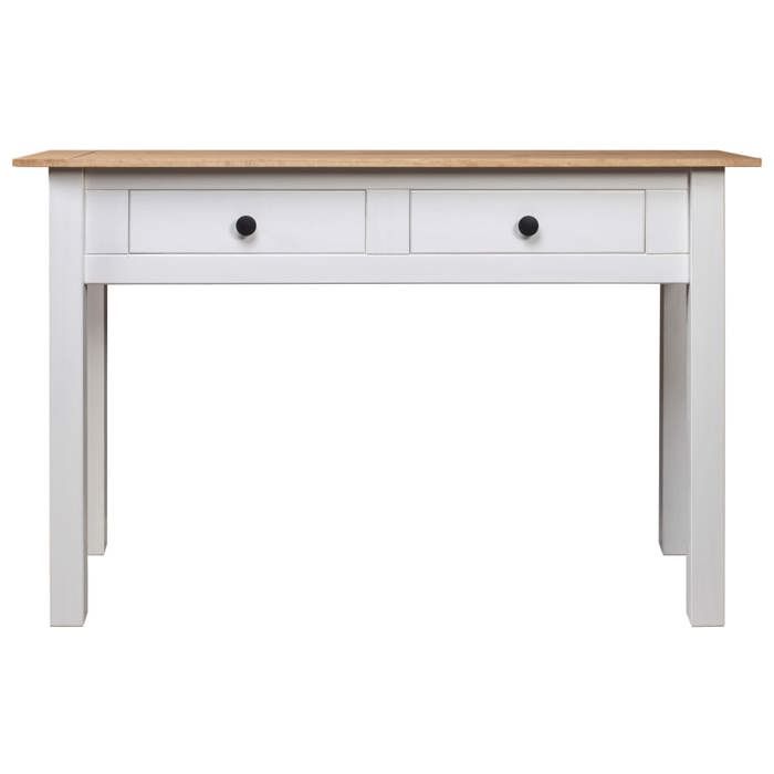 “Winter SaleTOP Table à café Blanche - Table console Blanche 110x40x72cm Pin solide Gamme Panama PRO59659