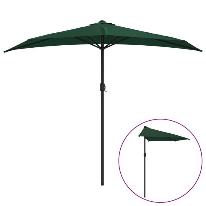 Vidaxl Parasol de balcon avec mât en 270x144 cm Demi
