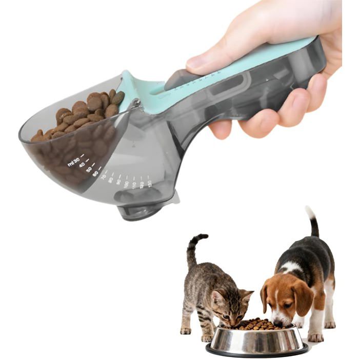 Comparer les prix de Doseur de Croquettes pour Chien et Chat Gobelet Doseur Ajustable avec Graduation Poignée Confortable pour Petits Chiens et Chats
