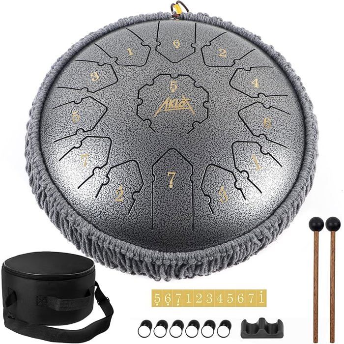 Tongue Drum AKLOT Handpan 12 Pouces 13 Notes Tambour Zen Steel Tongue ...