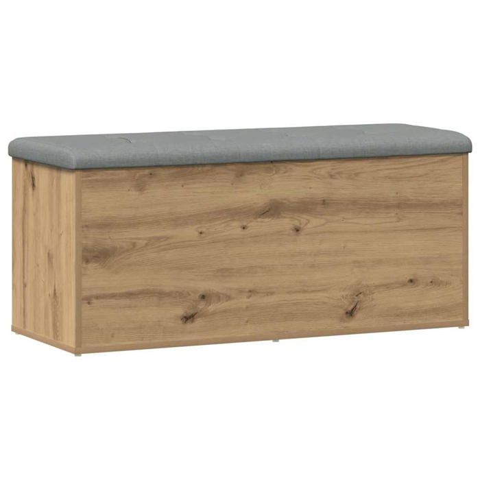 Banc de rangement en bois dingénierie - vidaXL - 102x42x45 cm - Chêne artisanal - Grand espace de rangement