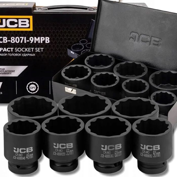 Douilles - embouts Jcb Jeu de douilles à chocs 1 7 pièces (12 pans) (46-75 mm)