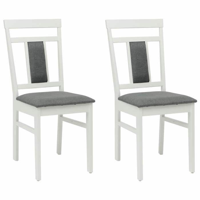 Promo février CHIC Chaises à Manger 2 pcs JILL SIEGE CUISINE Blanc et Gris 36x44.5x91.5 cm CCC2947