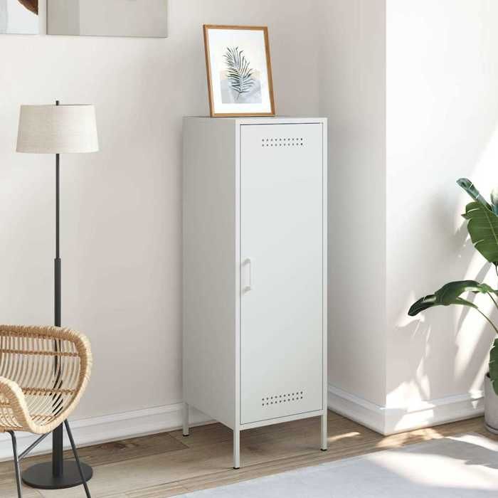 Vaisselier de cuisine - Blanc - Buffet haut - SWEETY - avec rangement - blanc 36x39x113cm - acier LH2978298