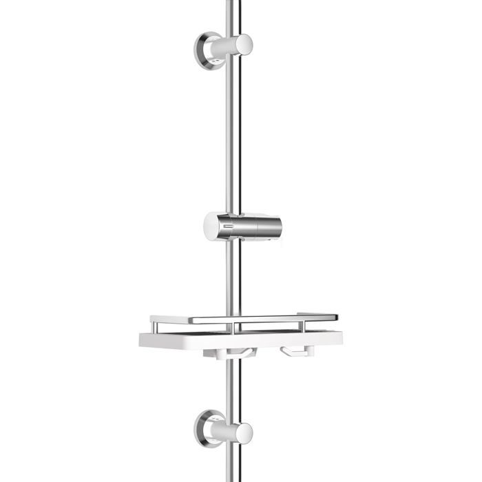 Barre De Douche En Acier Inoxydable Avec Support De Douchette Et Fixations Murales Réglable Compatible Trous Existants Colon[CA18]