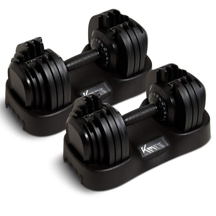 DH FitLife 2026 Paire d’Haltères Réglables 18 Niveaux, 2 × 25 kg