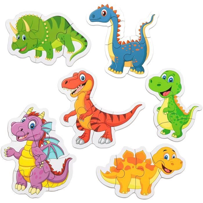 Jouet Enfant, Dinosaure Educatif 6 Différents Puzzles pour Garçon