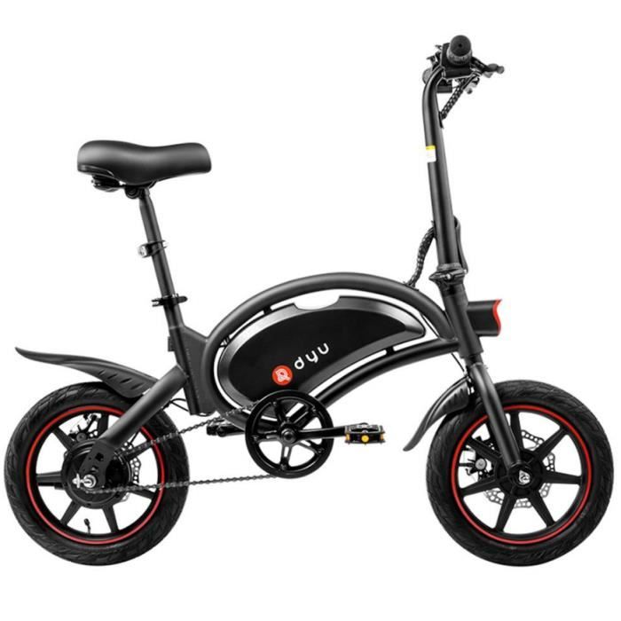 DYU D3F avec vélo électrique pliant à pédale 14 pouces pneus en caoutchouc gonflables moteur 250W batterie 10Ah