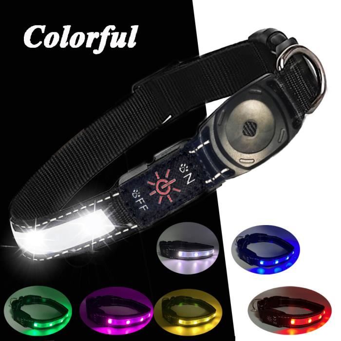Collier,Localisateur GPS pour Apple Airtag,étanche,lumière Led pour collier  de chien,chargeur USB,natation de - Colorful-39-55cm - Cdiscount