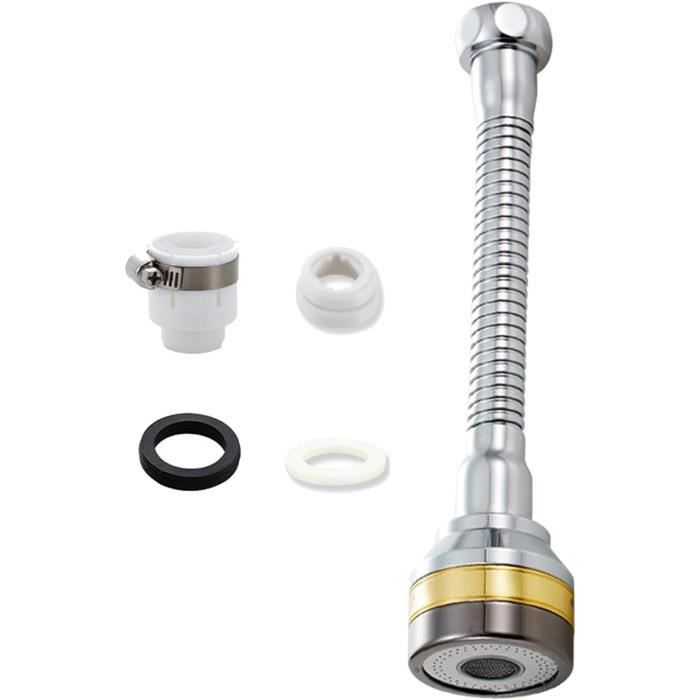 Rallonge De Robinet Universelle Pivotante à 360° Résistante Aux éclaboussures Avec Tuyau Avec Bec De Robinet Flexible A 3 Modes Plastique Abs Chrome 79824425