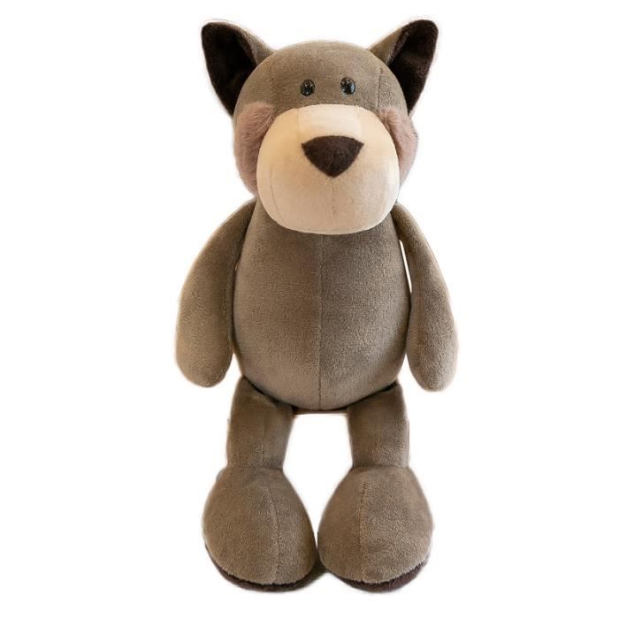 Loup 25 cm-28 cm Jouets animaux en peluche doux, Poupées, Lapin, Chien,  Ours, Loup, Modèle de cadeau pour