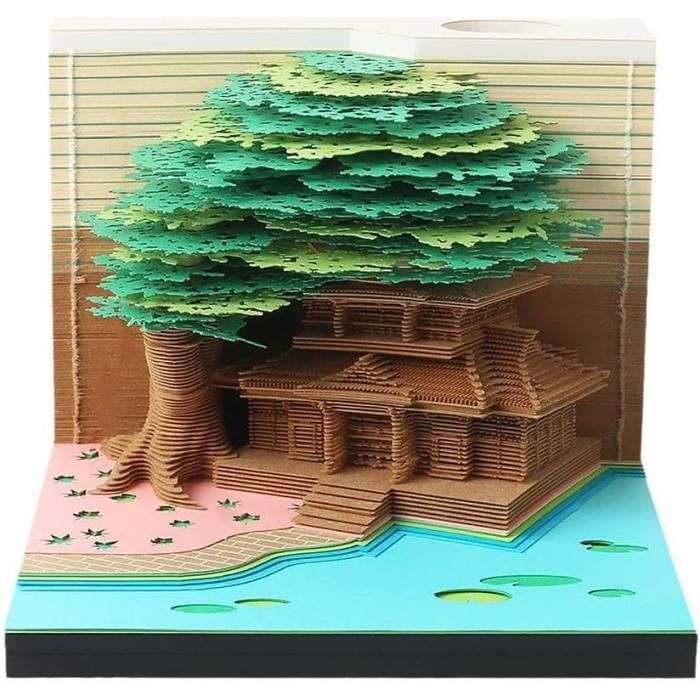 Calendrier De Bureau 2026 Sculpture Papier 3D - Cabane Dans L'arbre, Notes Autocollantes, Lumineux - 11