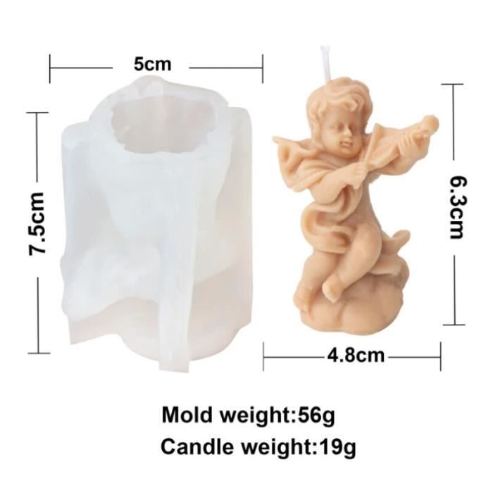 Moules En Silicone Souple Forme Ange - Lot De 2 (ange Garçon Et Ange Fille) - Pour Bougies, Savons, Résine, Décoration - 9