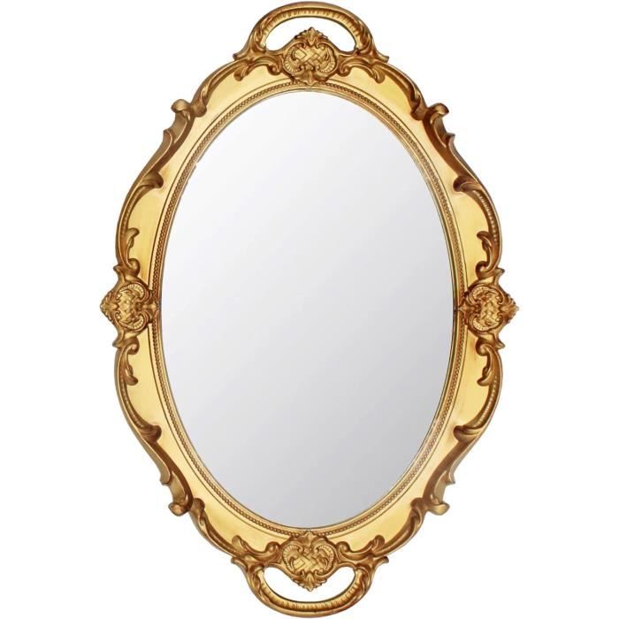 Miroir Mural Ovale Sans Cadre 40x20 Pouces Verre Biseauté Argent - Salle De Bain