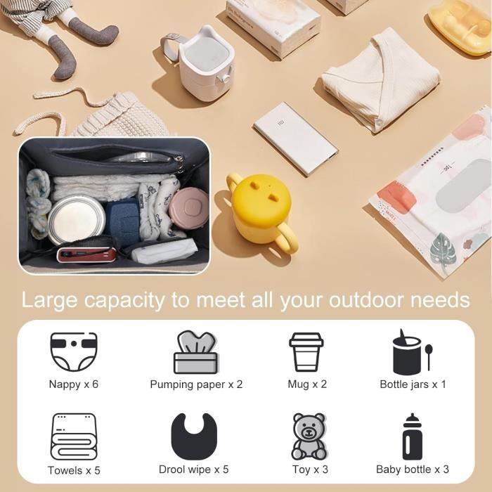9288-Gris - OZUKO - sac de voyage multifonction pour