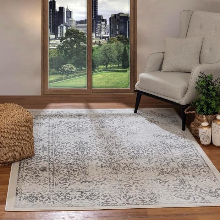 Boheme Natural Denim Tapis Turc Oriental Vintage Pour Salon, Séjour