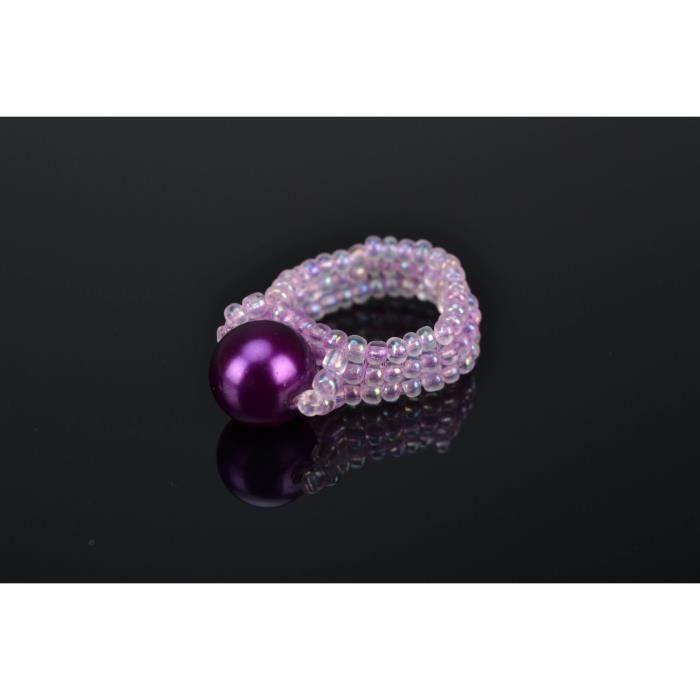 Bague En Perles De Rocaille Perle Lilas 2059071974 Achat
