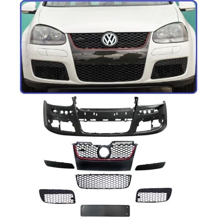 PARECHOC PARE CHOC AVANT VW GOLF 5 LOOK GTI EN ABS AVEC GRILLES SANS EMPLACEMENTS ANTIBROUILLARDS