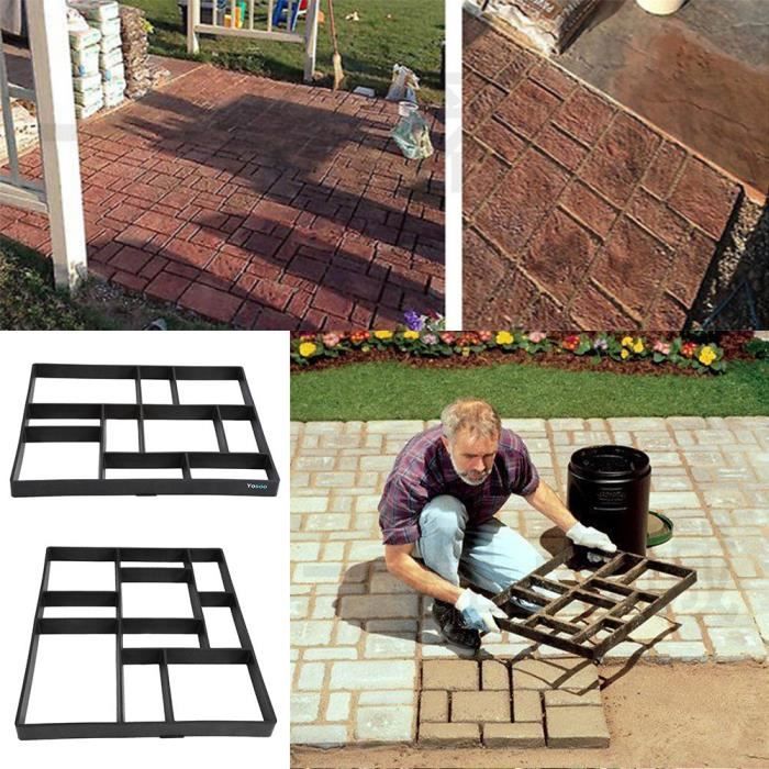 Diy Moule Pave De Pavage Patio Dalles De Beton Chemin De Jardin