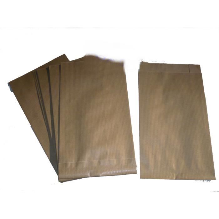 20 Grandes Pochettes Cadeaux Kraft Chocolat 17x7x35 Cm - Sacs Kraft Brun