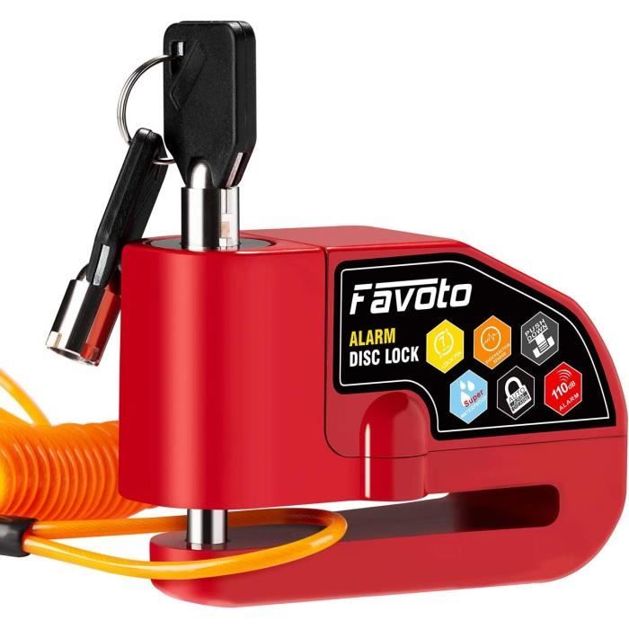 Bloc Disque Alarme 110dB Antivol Moto, Bloque Disque Disc Lock de Frein