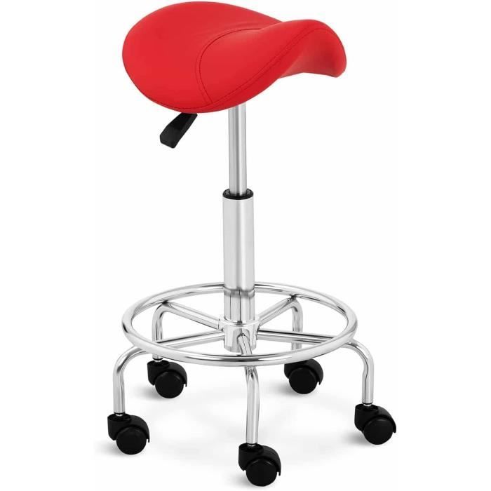 Tabouret-selle Ergonomique Réglable Avec Roulettes - Pour Salon, Bureau, Atelier