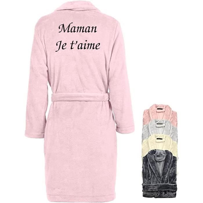 AJW XXL kdo magic Peignoir femme personnalise Robe de chambre personnalisable Brode avec un prenom Cadeau maman noel sa 483 Cdiscount Maison